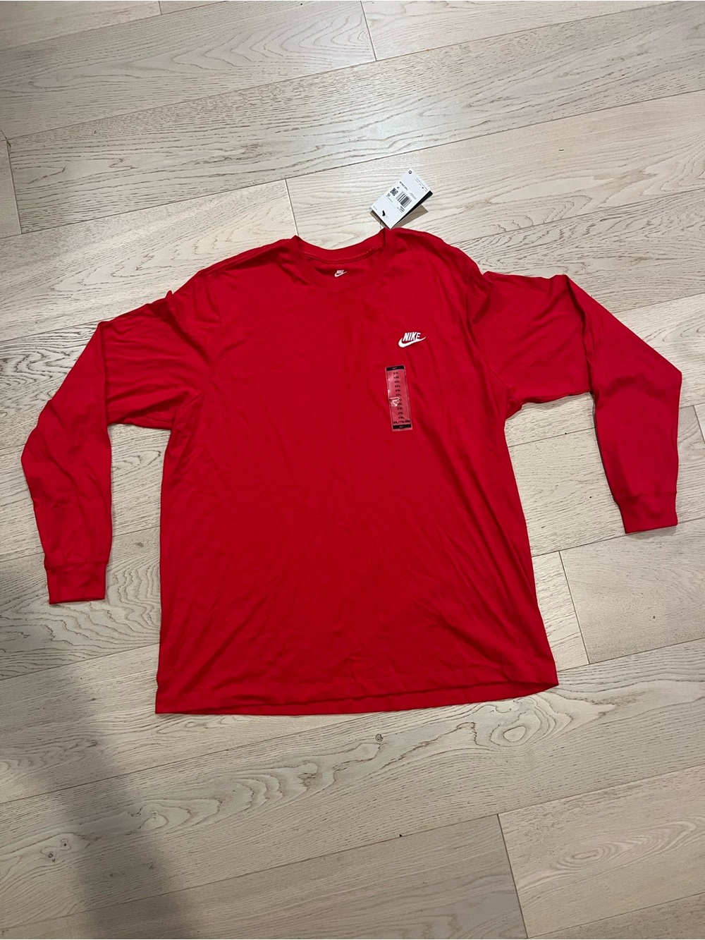 Nike Red Long Sleeve Logo Tee
